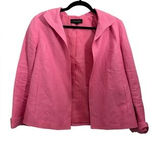 Talbots Vibrant Pink Linen Open Blazer size 8